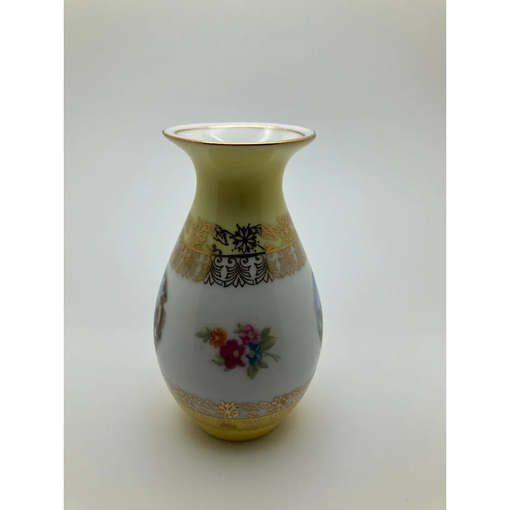 Brazil Porcelain Miniature Vase Vintage‎ 1968 Real S Paulo Gold Trim Biblical